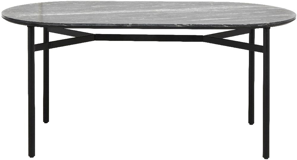 Nordal Taupo Black Marble Oval Dining Table Clearance B319