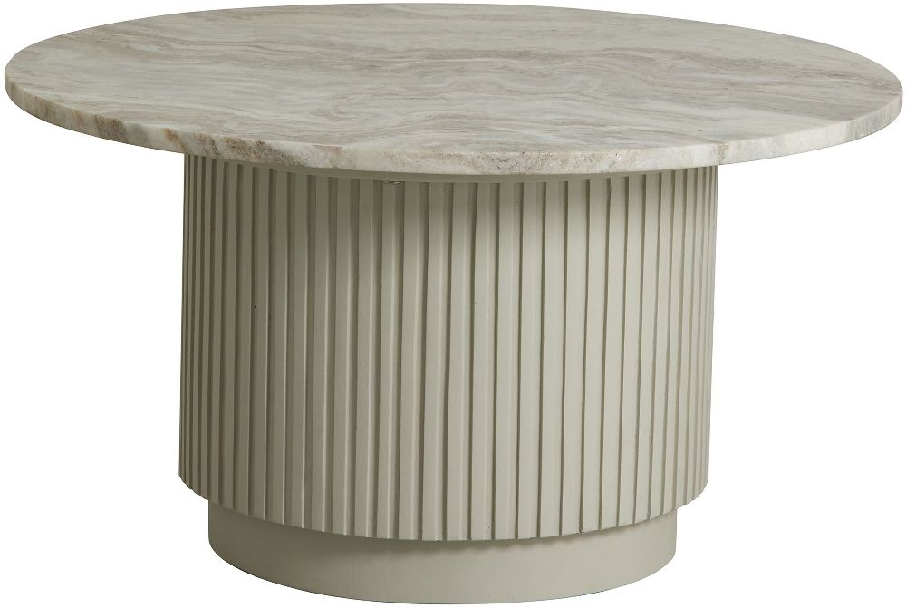 Nordal Erie White Marble Small Round Coffee Table