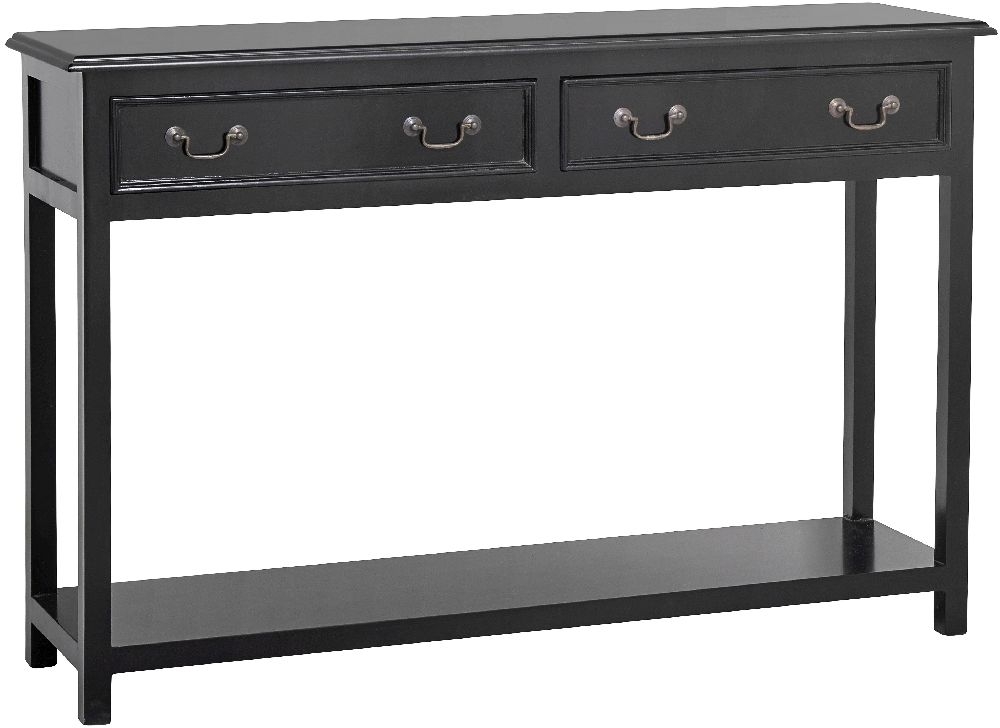 Nordal Moss Black 2 Drawer Mango Wood Console Table