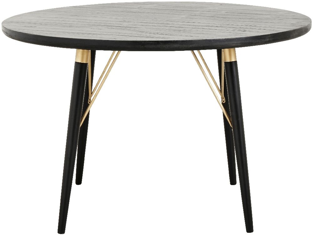 Nordal Black And Gold Round Dining Table