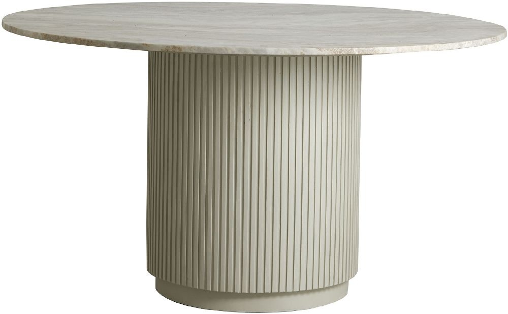 Nordal Erie White Marble Round Dining Table