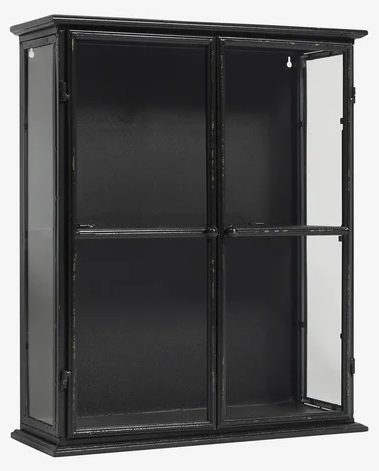 Nordal Downtown Black Small 2 Door Display Cabinet