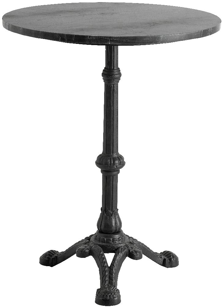 Nordal Cafe Black Marble Round Side Table