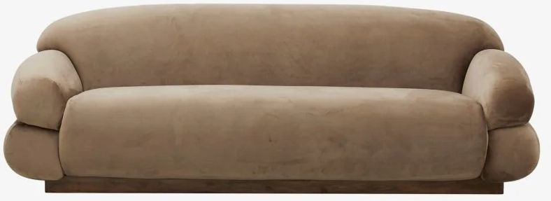 Nordal Sof Polyester Velvet Light Brown Sofa