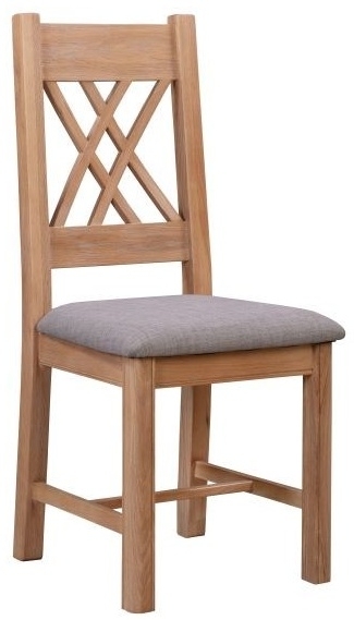 Clarion Oak Dining Chair With Grey Fabric Seat Sold In Pairs