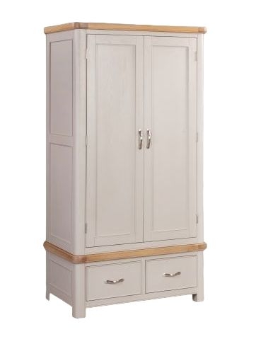 Clarion Oak And Grey Painted 2 Door Wardrobe