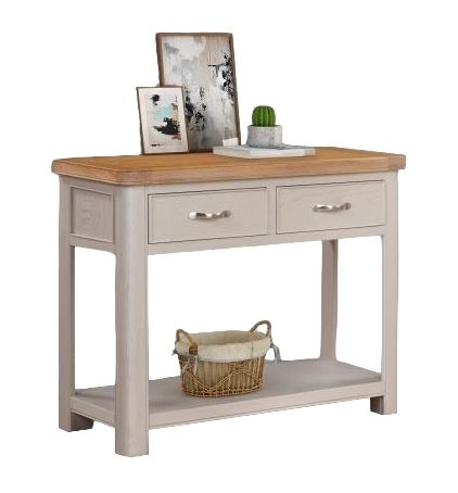 Clarion Oak And Grey Painted Large Console Table