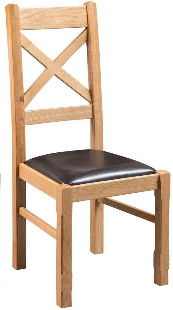 Tuscany Oak Cross Back Dining Chair Sold In Pairs