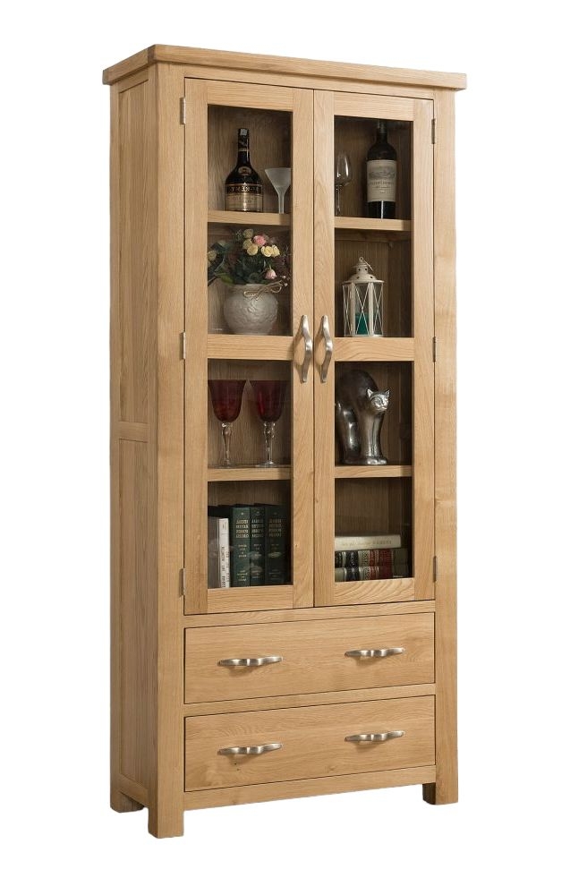 Valencia Oak Display Cabinet