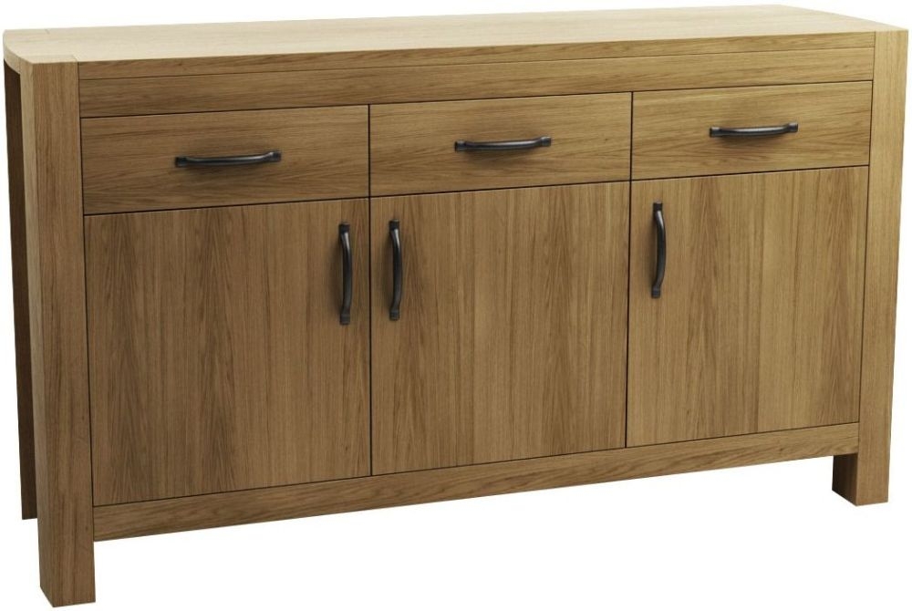 Goliath Oak 3 Door 3 Drawer Wide Sideboard