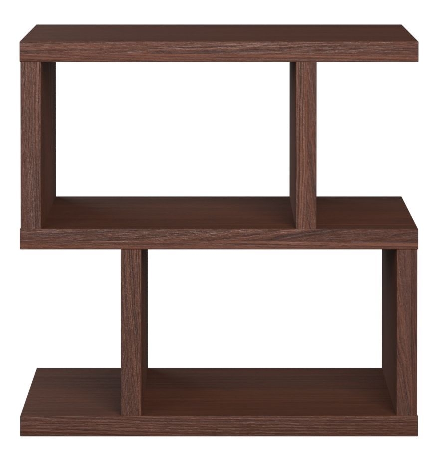 Regal Walnut Geometric Side Table