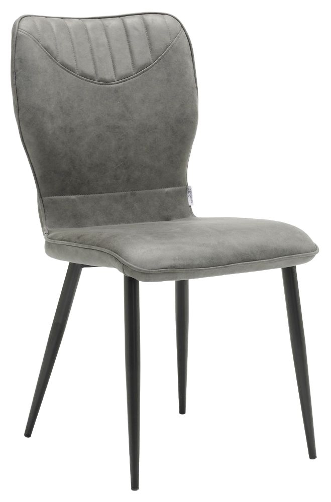 Roma Soft Steel Fabric Dining Chair Sold In Pairs