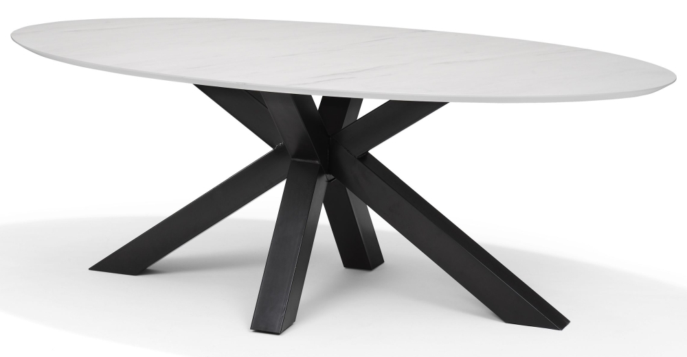 Switch White And Black 8 Seater Oval Dining Table 200cm