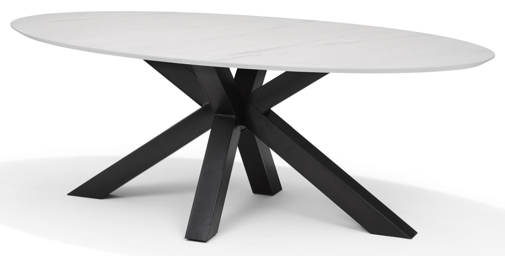 Switch White And Black 8 Seater Oval Dining Table 220cm