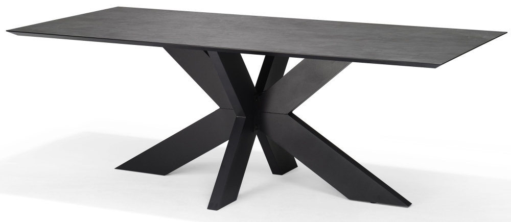 Hyden Slate Grey And Black 4 Seater Rectangular Dining Table 150cm