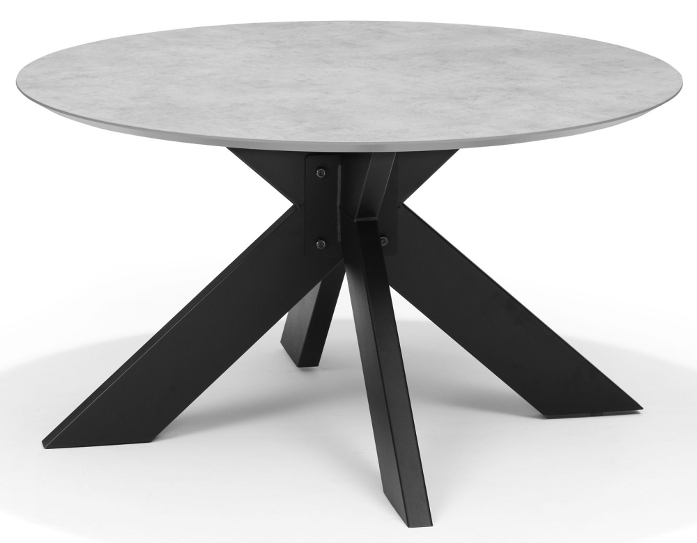 Switch Concrete And Black 4 Seater Round Dining Table 130cm