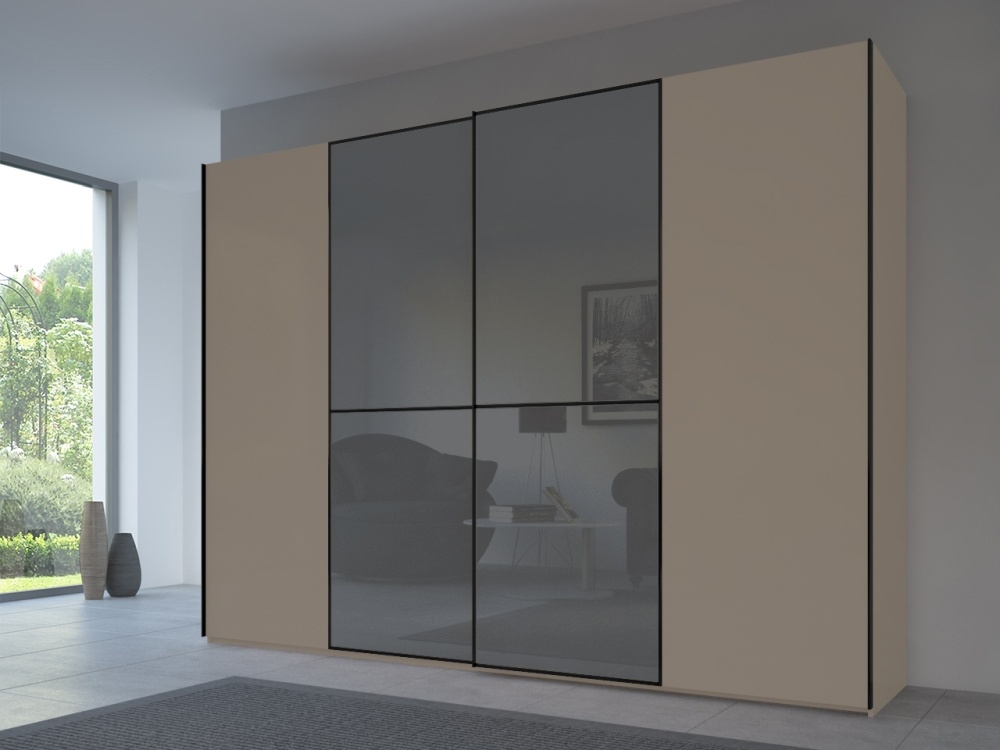 Rauch 20up Front 1a Sliding Wardrobe With Glossy Glass Front