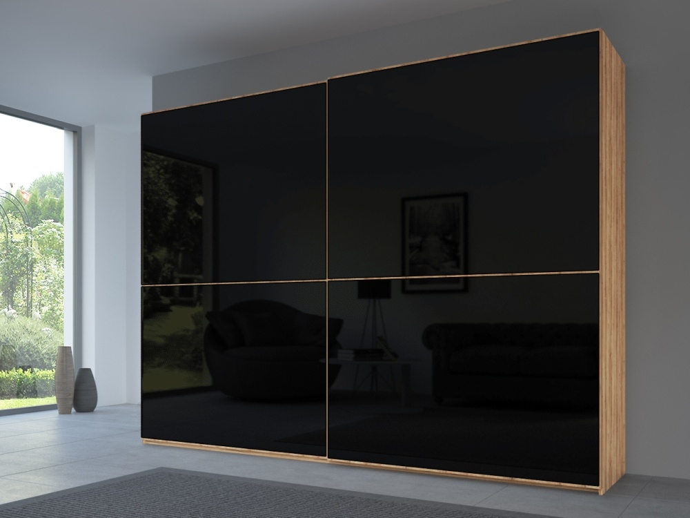 Rauch 20up Front 2a Sliding Wardrobe With Glossy Glass Front