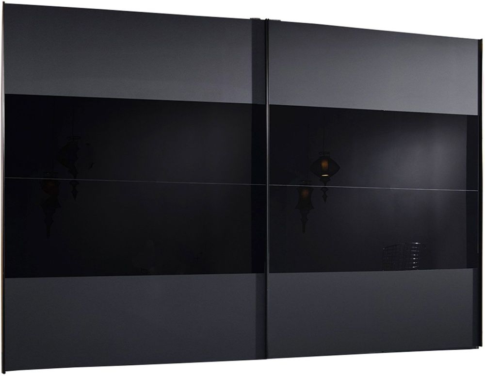 Rauch 20up Front 3a 2 Door Black Gloss Sliding Wardrobe 280cm