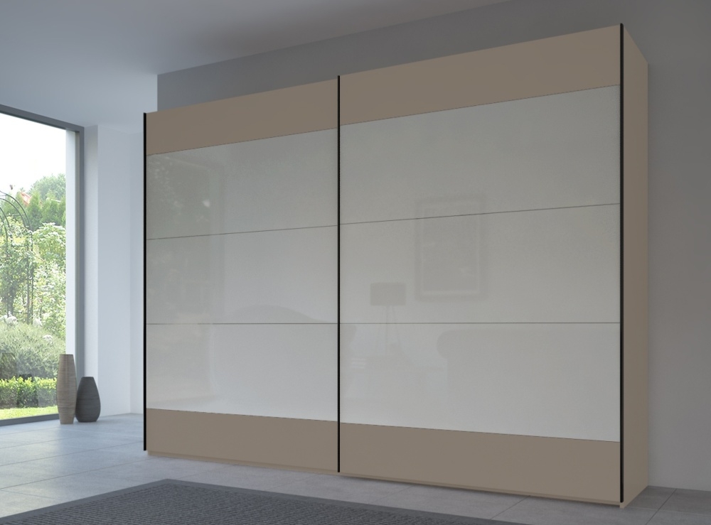 Rauch 20up Front 6a Sliding Wardrobe With Glossy Glass Front