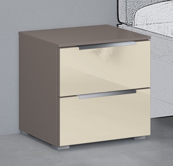 Rauch 20up Bedside Cabinet With Glossy Glass Front