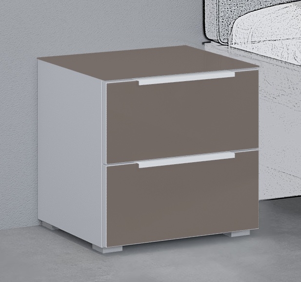 Rauch 20up Bedside Cabinet With Matt Glass Front And Top