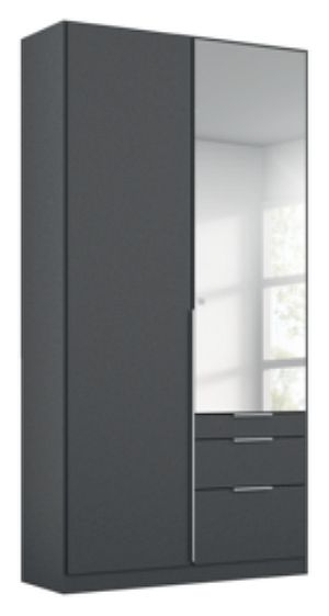 Rauch Alabama Metallic Grey 2 Door 3 Drawer Combi Wardrobe With 1 Mirror Front 91cm