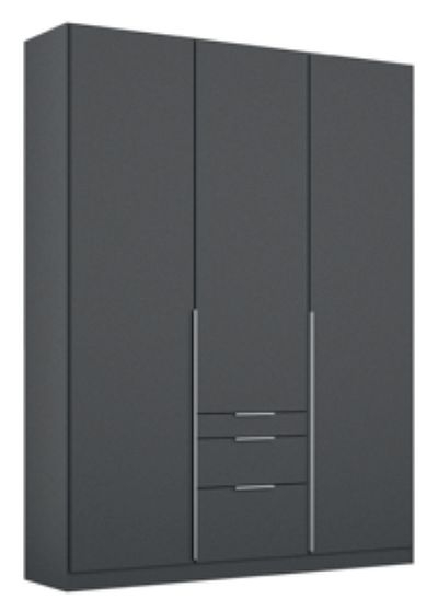 Rauch Alabama Metallic Grey 3 Door 3 Drawer Combi Wardrobe 136cm