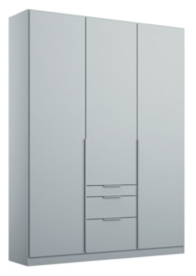 Rauch Alabama Silk Grey 3 Door 3 Drawer Combi Wardrobe 136cm