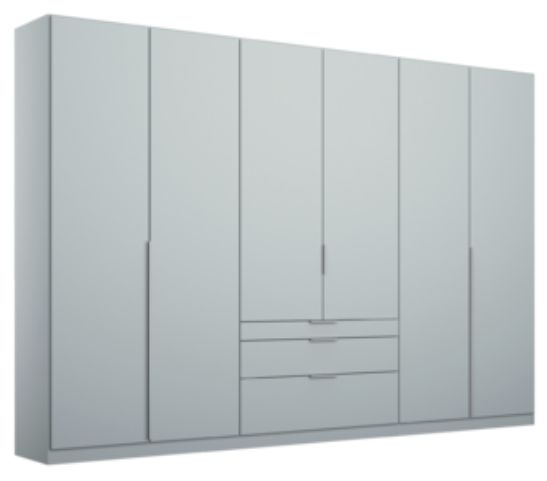 Rauch Alabama Silk Grey 6 Door 3 Drawer Combi Wardrobe 271cm