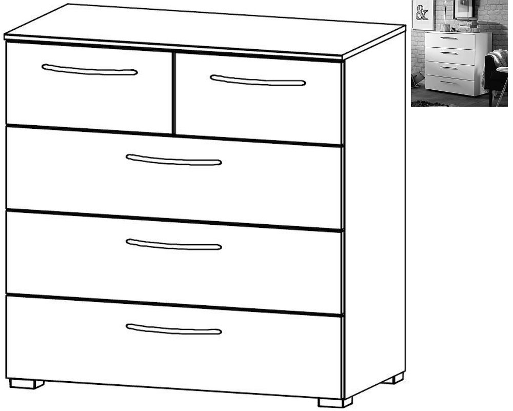 Rauch Aldono 23 Drawer Chest In Alpine White With High Gloss White