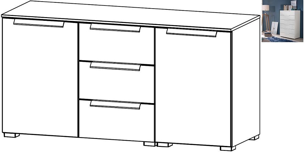 Rauch Aldono Deluxe 2 Door 3 Drawer Chest In Alpine White