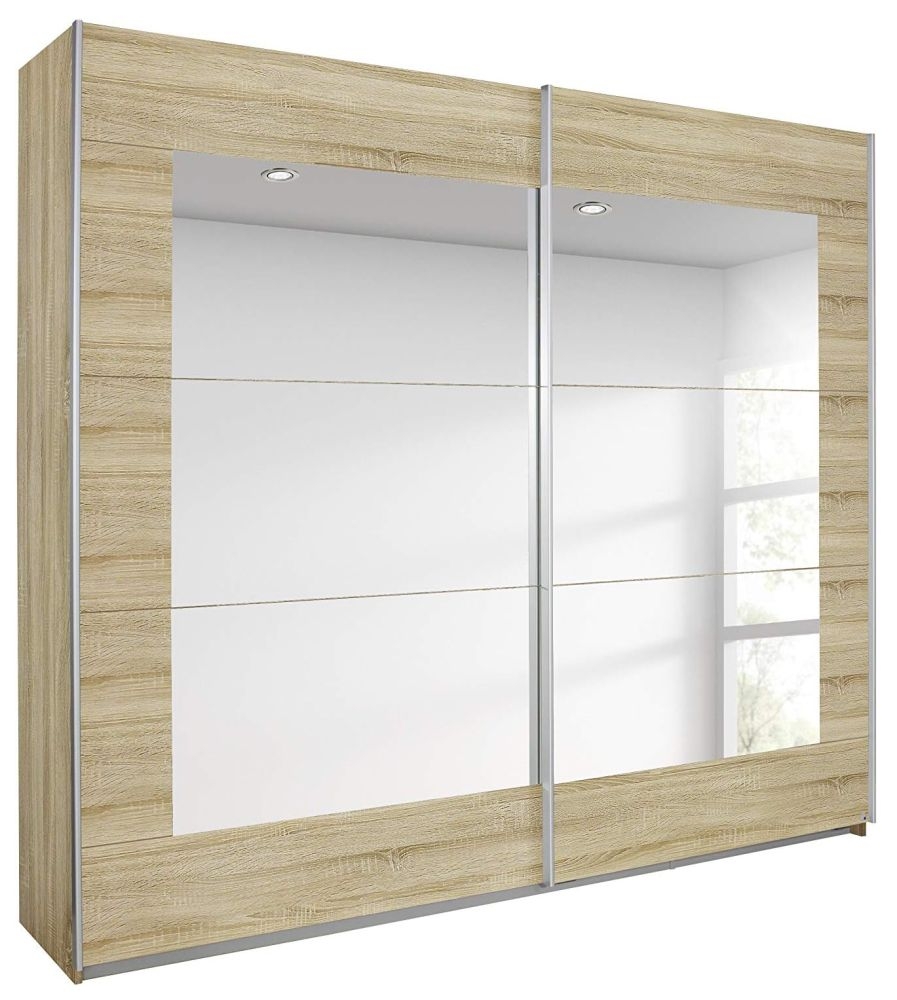 Rauch Alegro 2 Door Sliding Wardrobe In Sonoma Oak 226cm