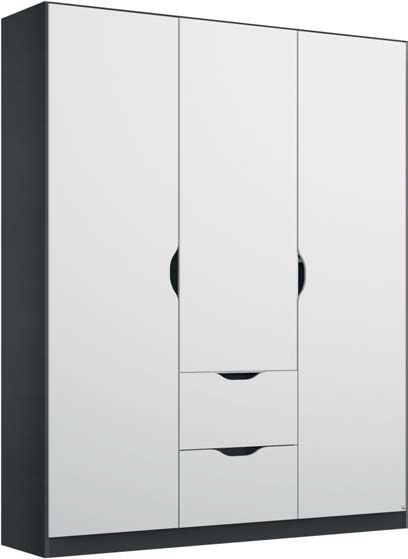 Rauch Arnstein 3 Door Wardrobe In Metallic Grey And White W 136cm