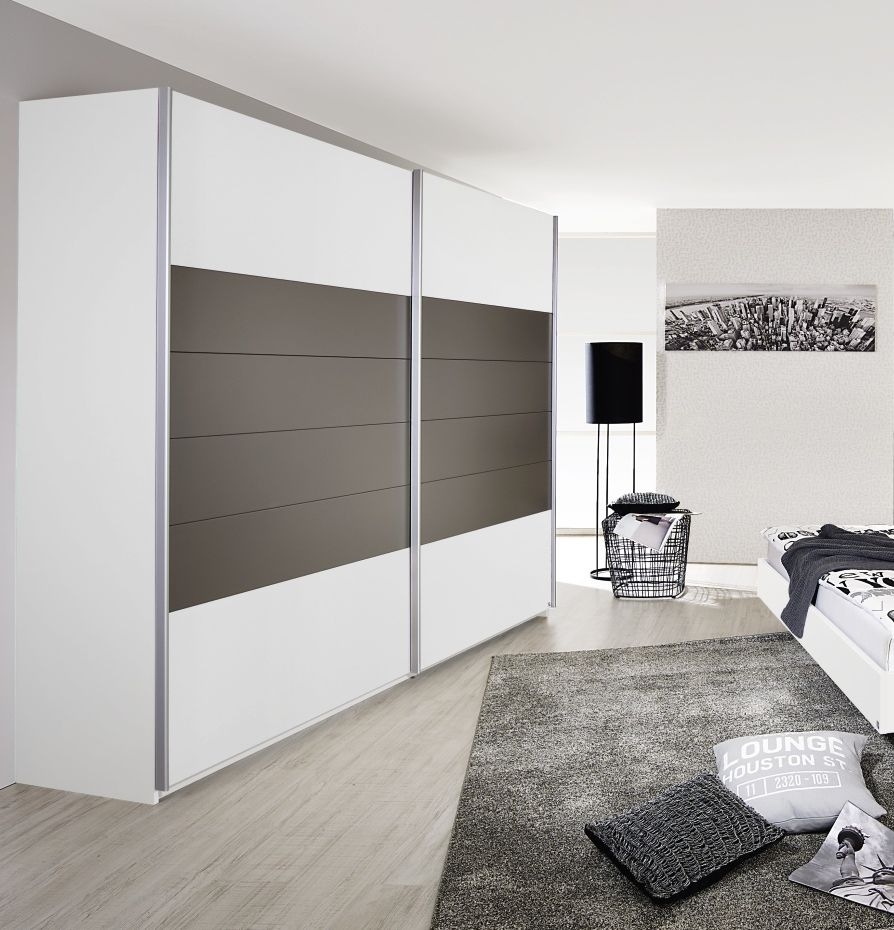 Rauch Barcelona 2 Door Sliding Wardrobe In White And Lava Grey W 226cm