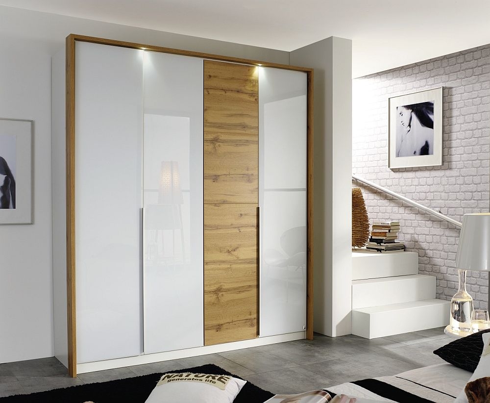 Rauch Bellezza 4 Door Wardrobe In White And Oak W 185cm