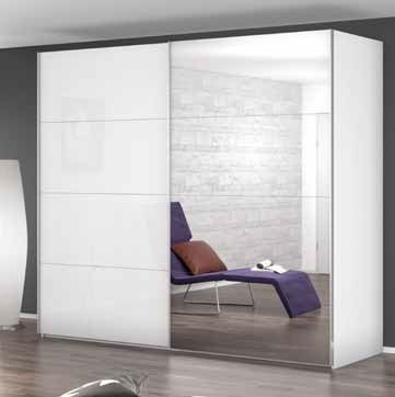 Rauch Beluga Extra 2 Door Sliding Wardrobe In High Gloss White W 181cm