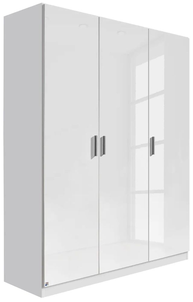 Rauch Celle 3 Door White Gloss Wardrobe 136cm
