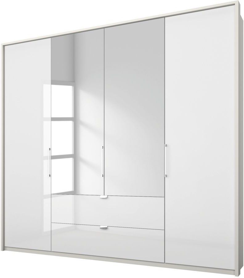 Rauch Erimo 4 Door Combi Folding Wardrobe In White Glass W 204cm