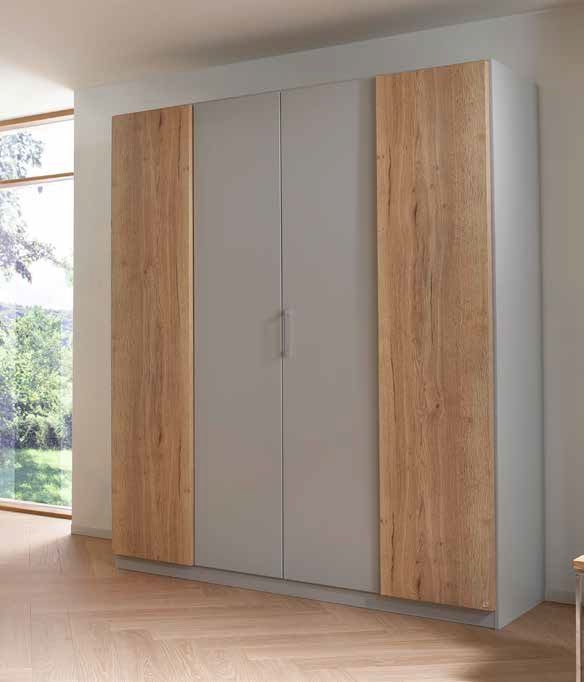 Rauch Halifax 4 Door Wardrobe In Alpine White And Oak W 181cm