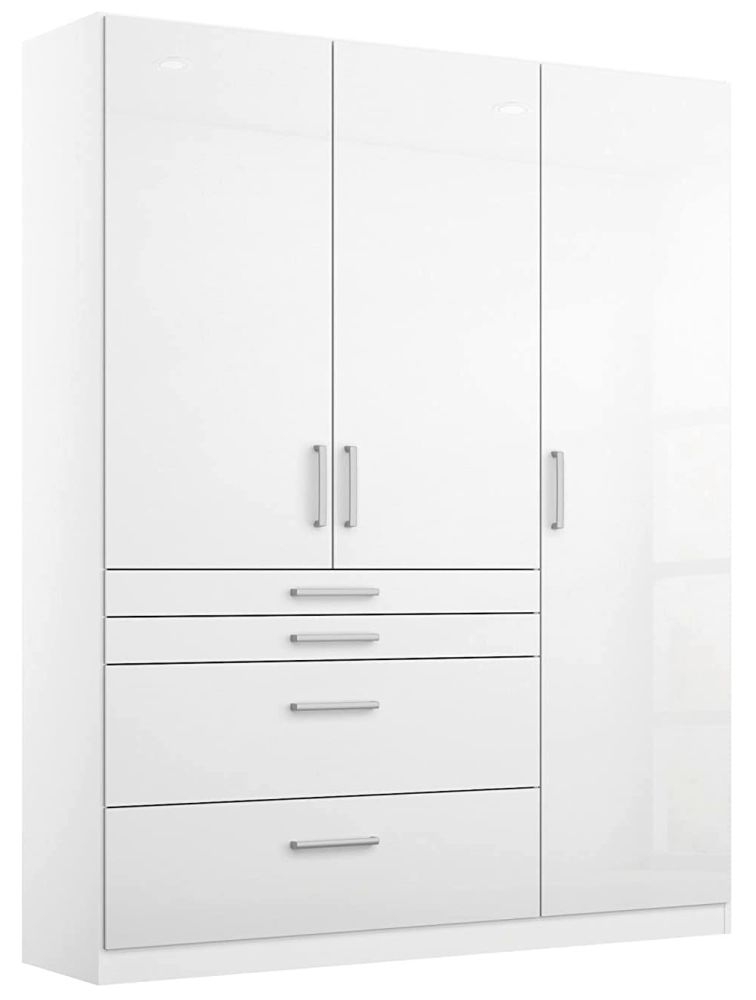 Rauch Homburg 3 Door Combi Wardrobe In White 136cm