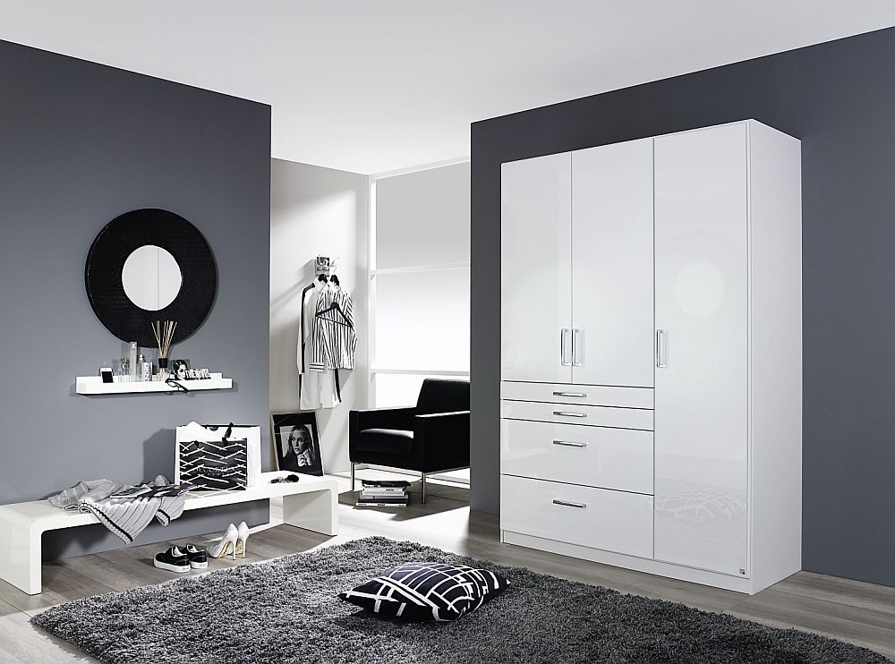 Rauch Homburg 3 Door Wardrobe In White W 136cm