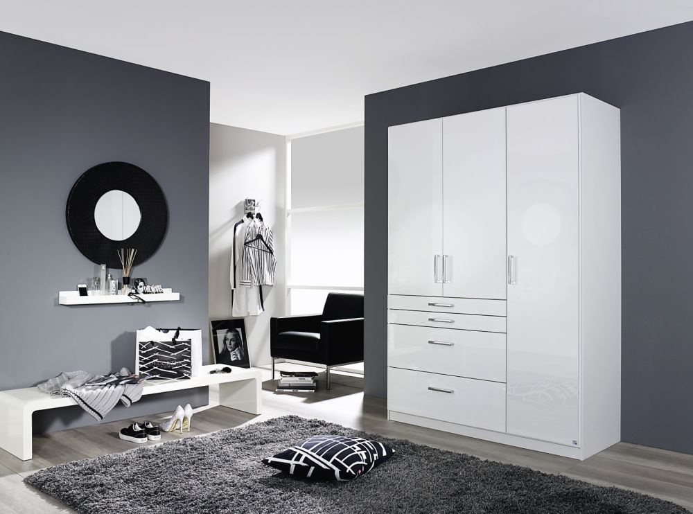 Rauch Homburg High Gloss Combi Wardrobe