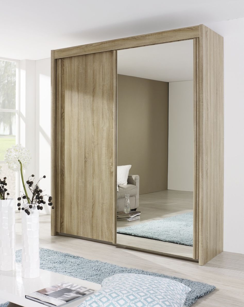 Rauch Imperial 2 Door Mirror Sliding Wardrobe In Sonoma Oak W 181cm