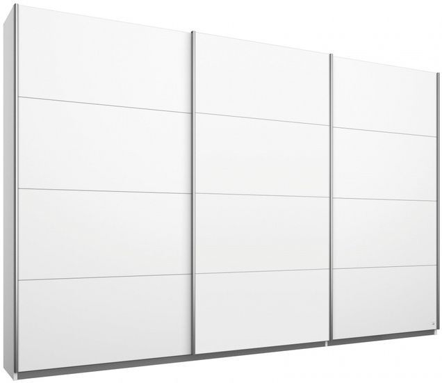 Rauch Kulmbach 3 Door Sliding Wardrobe In Alpine White With Aluminium Handle Strips W 271cm