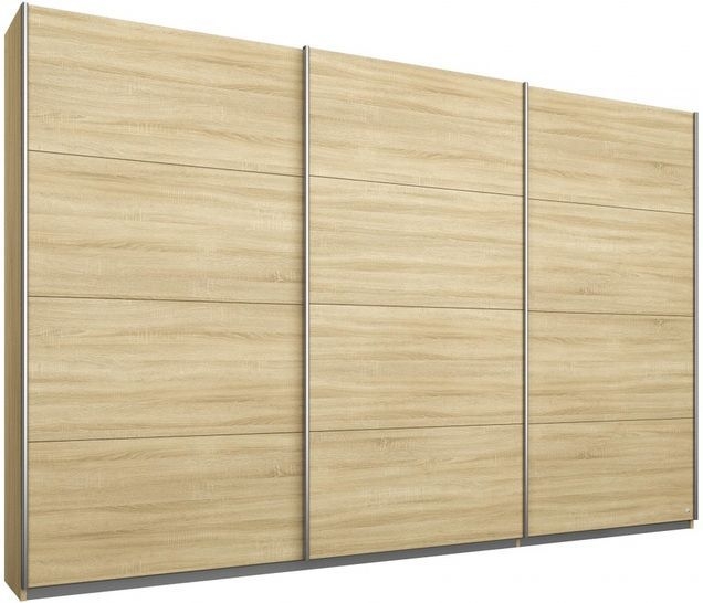 Rauch Kulmbach 3 Door Sliding Wardrobe In Sonoma Oak With Aluminium Handle Strips W 271cm