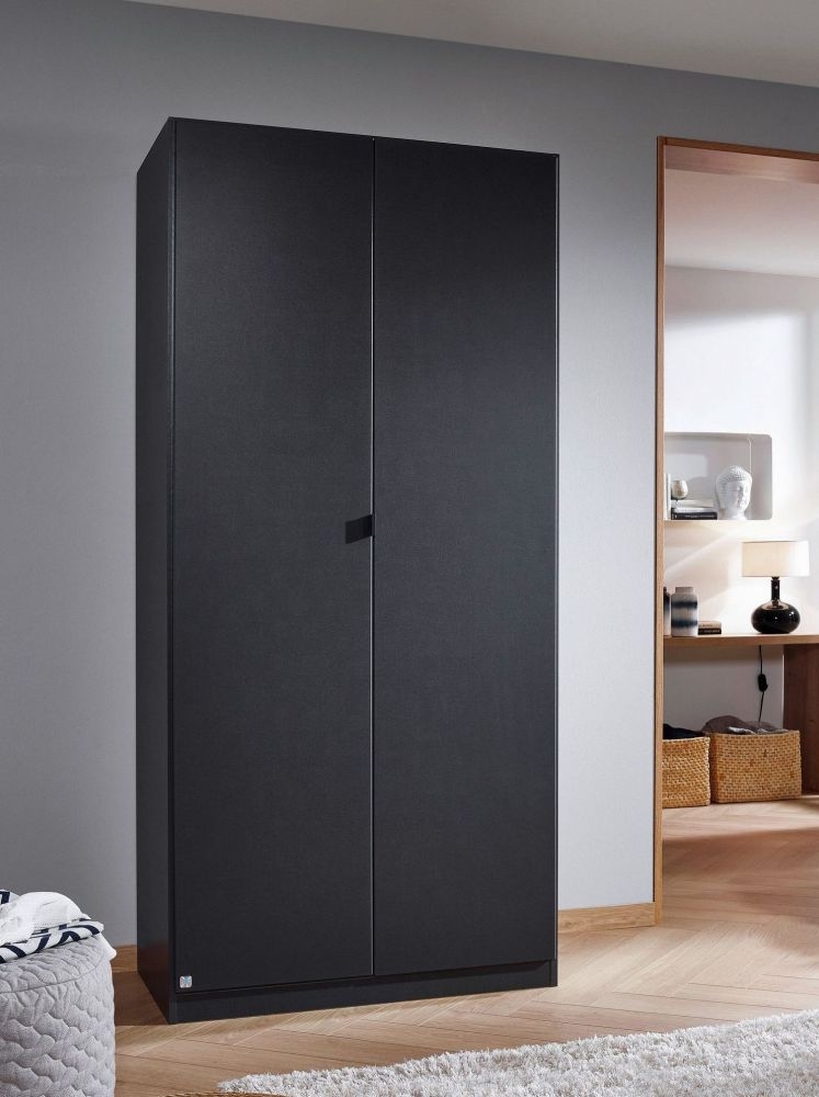 Rauch Ontario Metallic Grey 2 Door Wardrobe 91cm