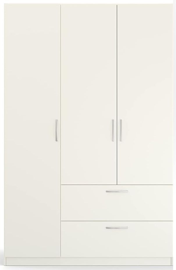 Rauch Quadraspin 3 Door White Combi Wardrobe 136cm