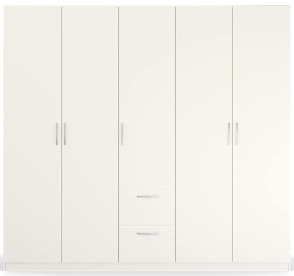 Rauch Quadraspin 5 Door White Combi Wardrobe 226cm