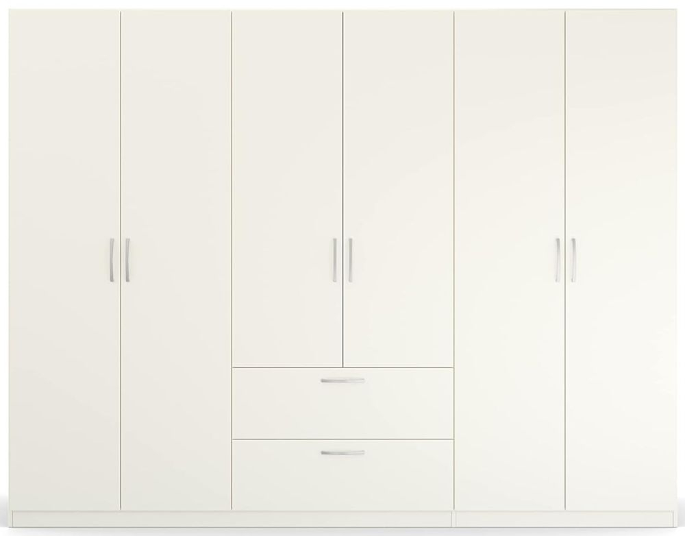 Rauch Quadraspin 6 Door White Combi Wardrobe 271cm